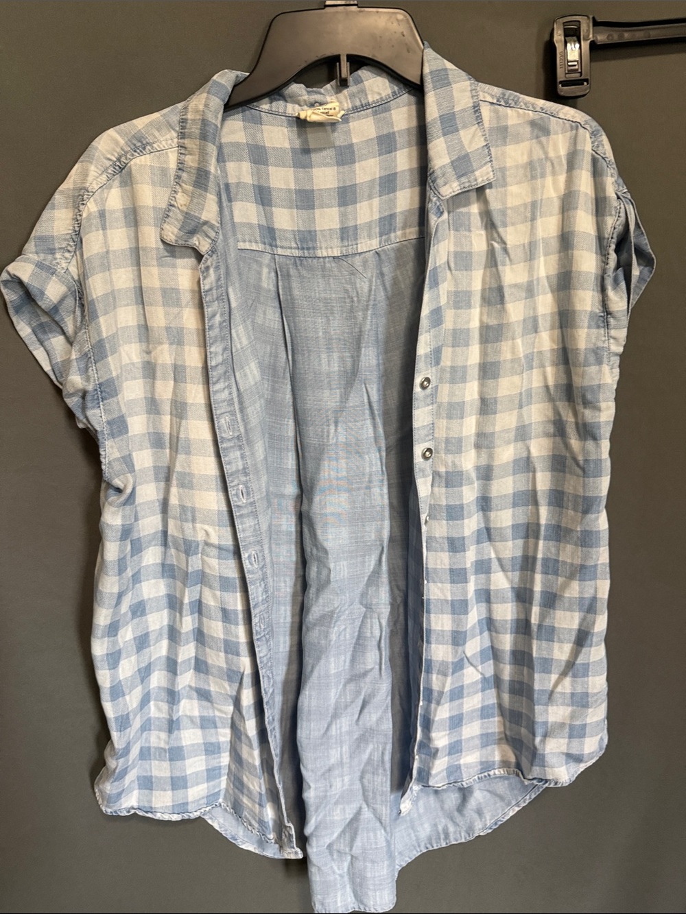 Andrea Jovine Light Blue & White Gingham Button Shirt